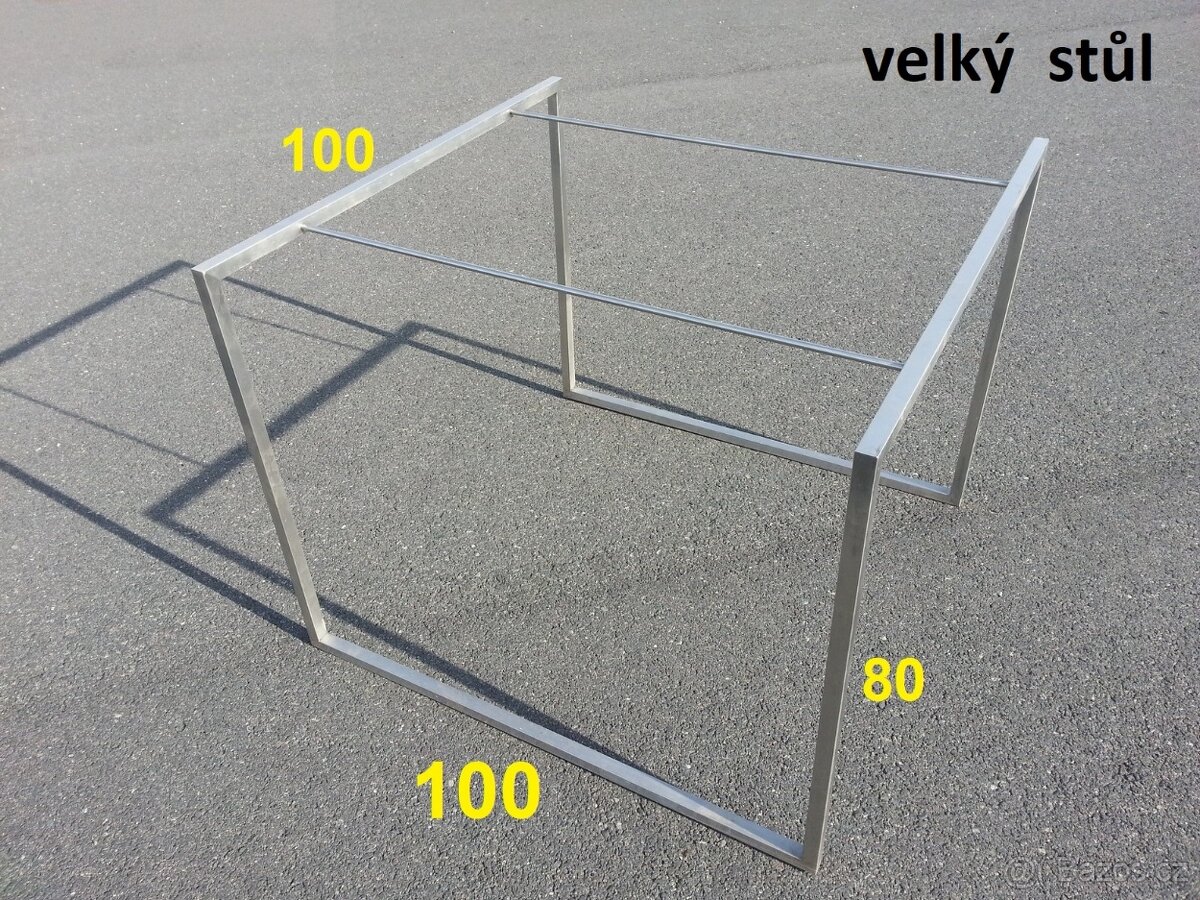 sada 3x designový nerez stůl bez desky - 6