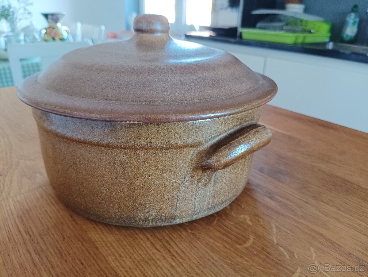 VINTAGE KAMENINOVÝ HRNEC GRÉS & POTIERS DIGOIN Z FRANCIE - 6