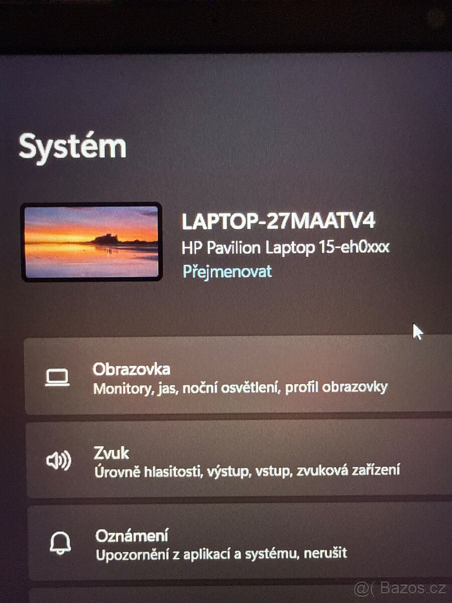 Prodám notebook HP Pavilion 15 – Ryzen 3, 8 GB RAM, Windows - 6
