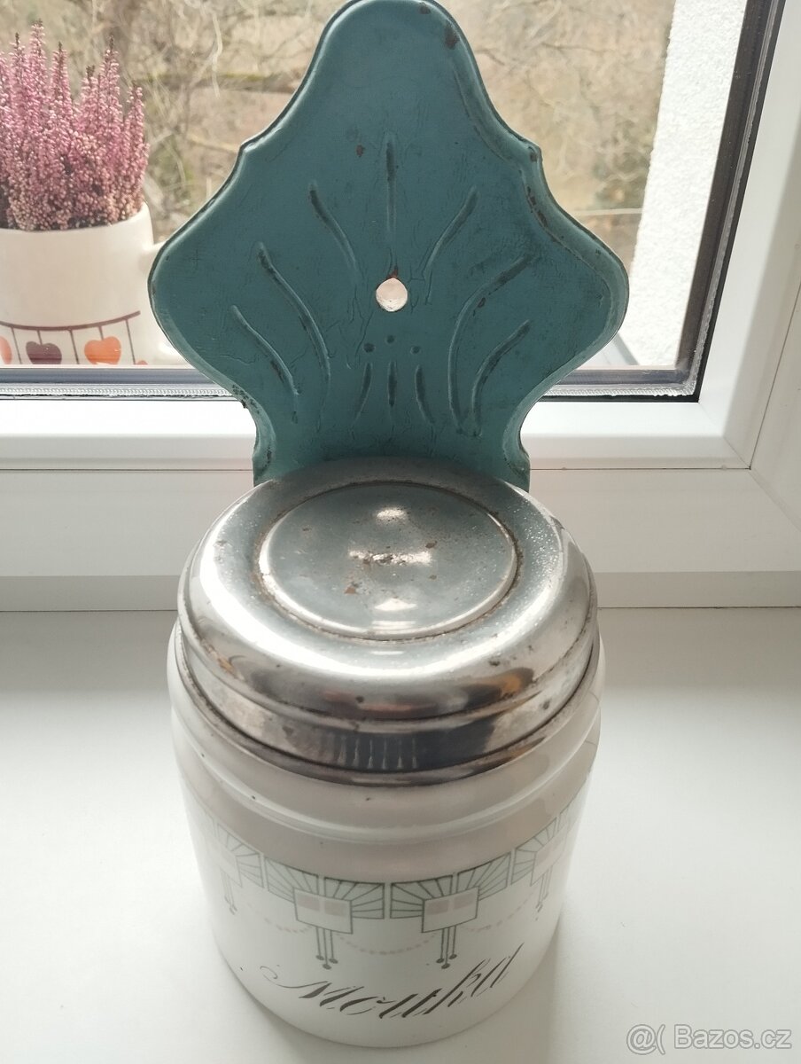 starožitná dóza na mouku - secese - 6