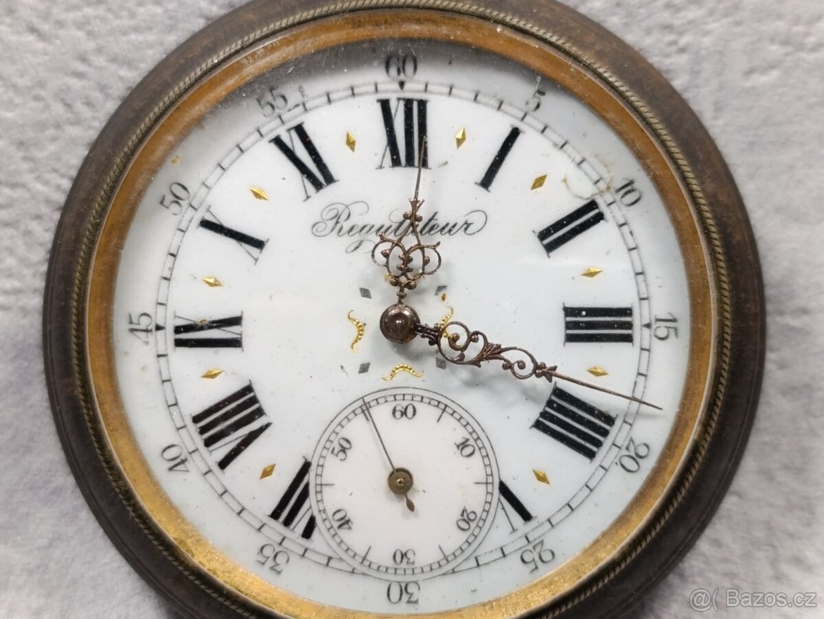 Pánské velmi staré kapesní hodinky REGULATEUR, 67mm, 200g - 6