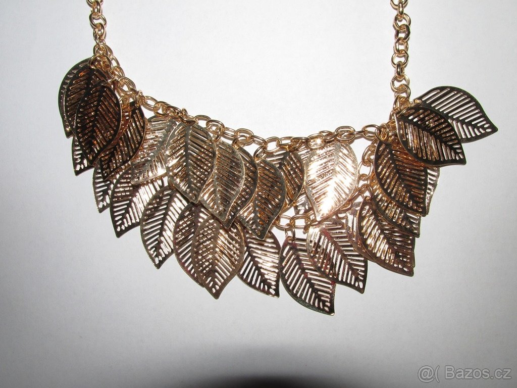 Náhrdelník se zlatými listy - 6