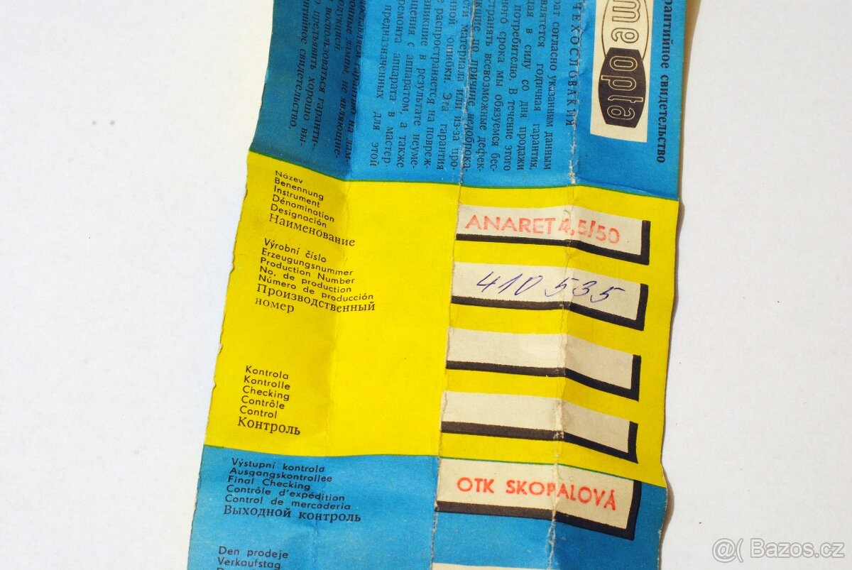 MEOPTA ANARET 4,5/50 M23,5 - 6