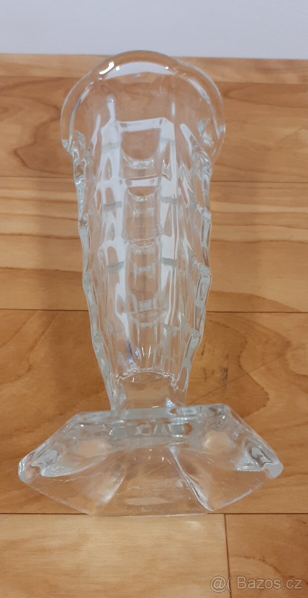 Vázička masivní, lisované sklo, Art Deco, LORD, R. Schroter - 6