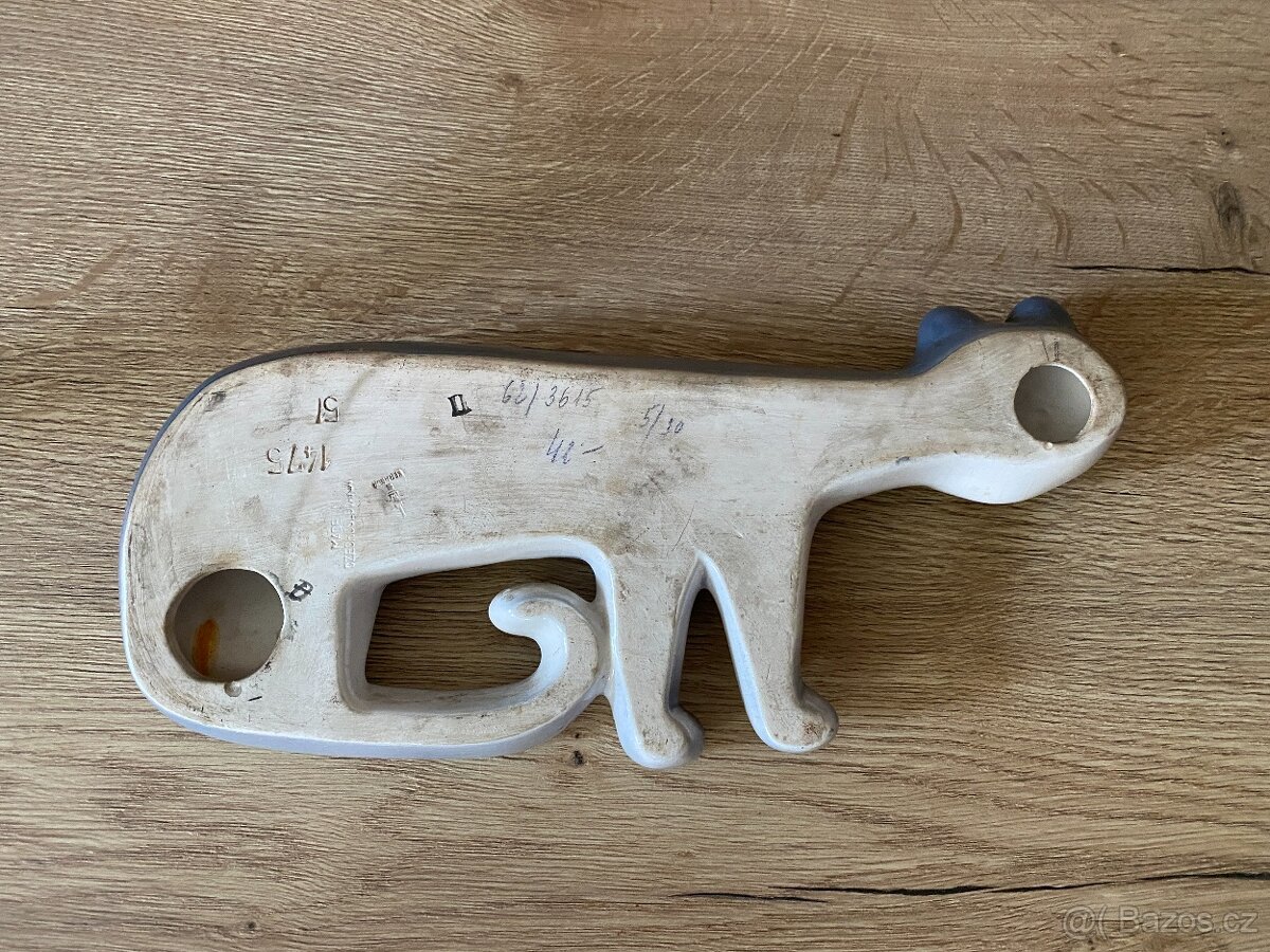 kočka keramická stará kočka figurka plastika soška socha - 6