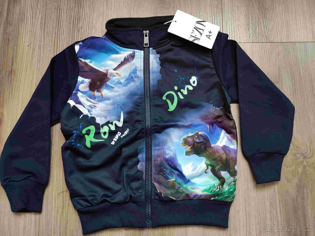 Chlapecká mikina traktor/dinosaurus nová - 6