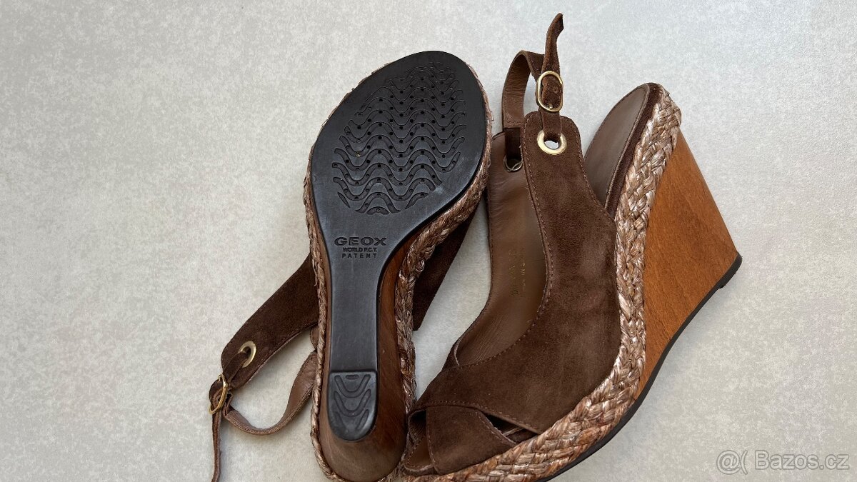 GEOX 38 Hnedé sandále na platforme - 6