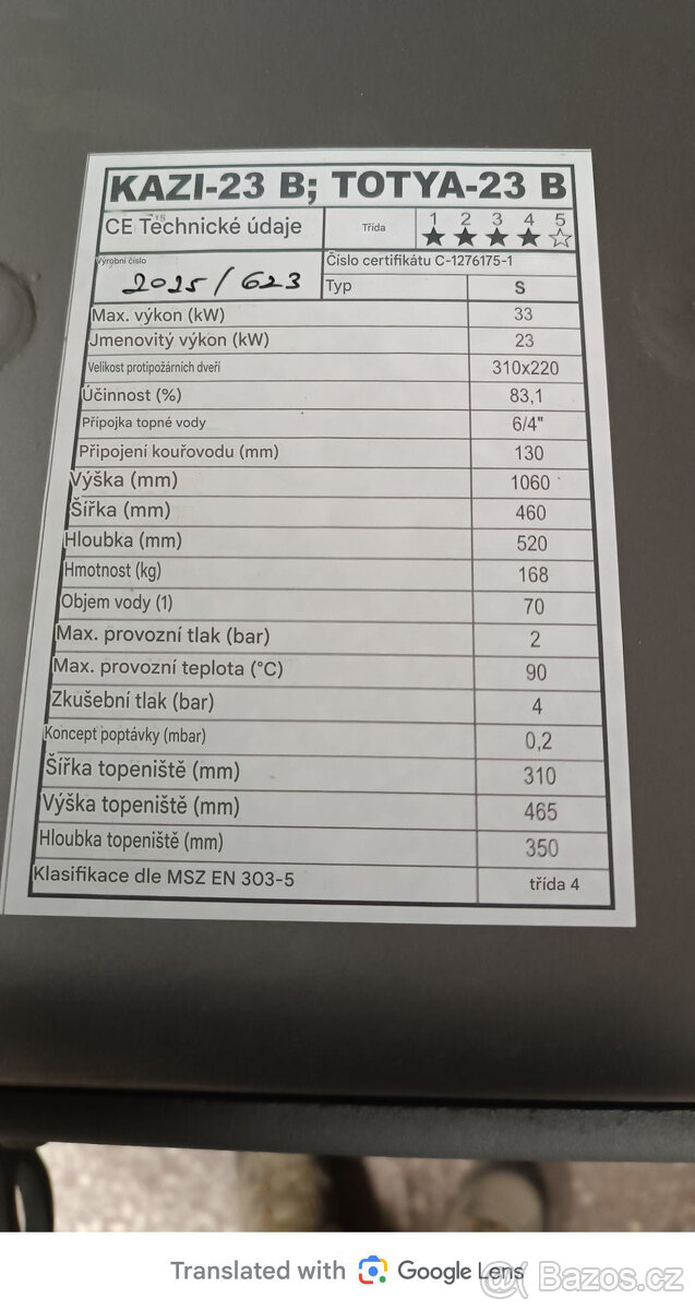 Prodám teplovodní kotel na tuhá paliva 23kw - 6