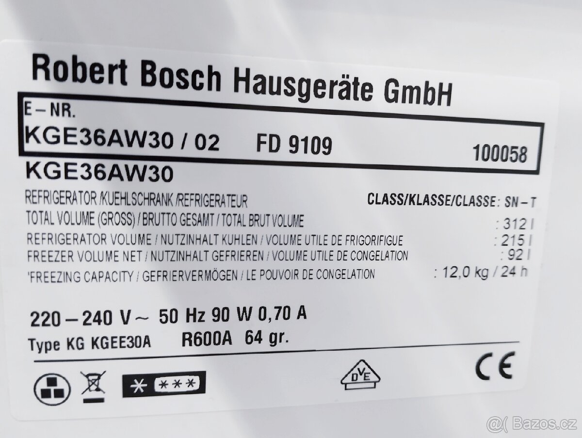 Lednice Bosch, 186 cm, A++ - 6