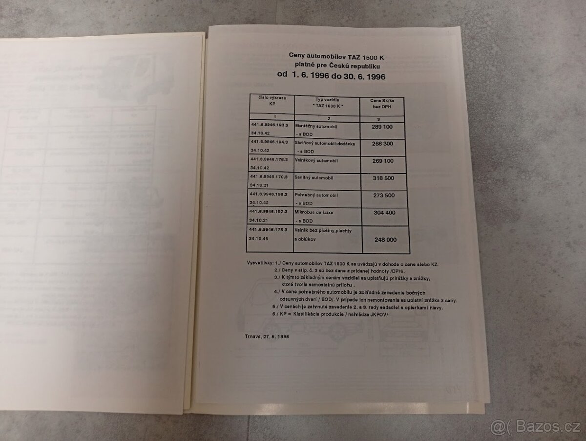 TAZ Microcar - prospekt - ceníky TAZ 1500 - 6