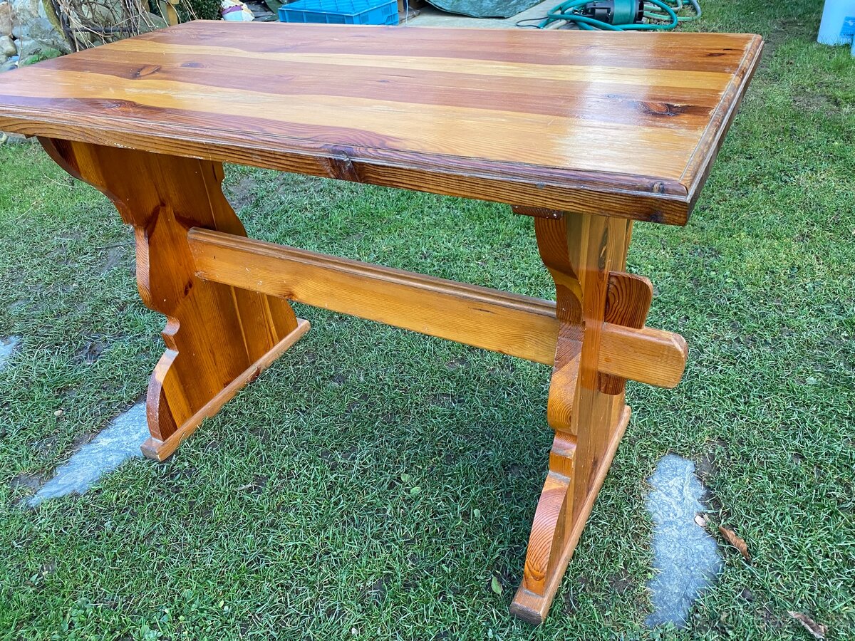 Masivní dřevěný stůl – top stav - 6