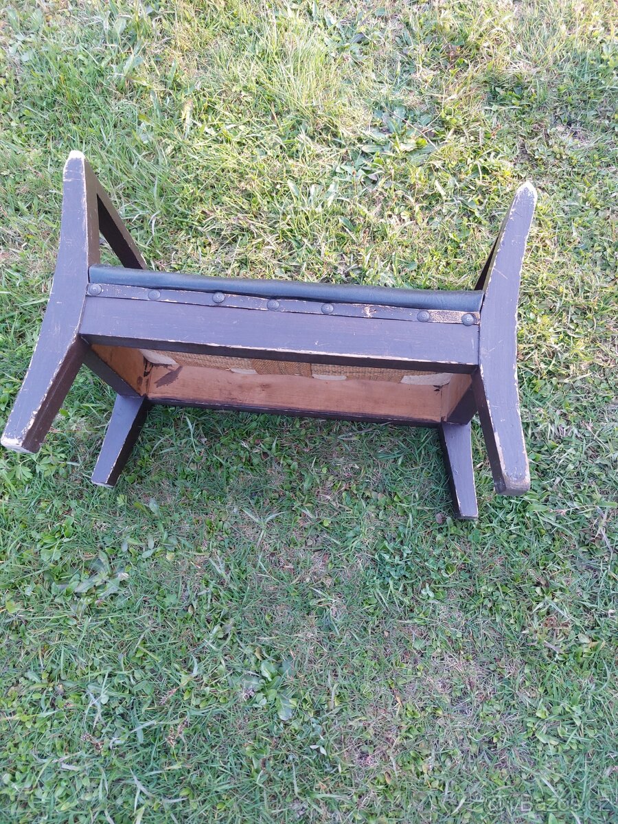 Starožitná retro dřevěná stolička - 6