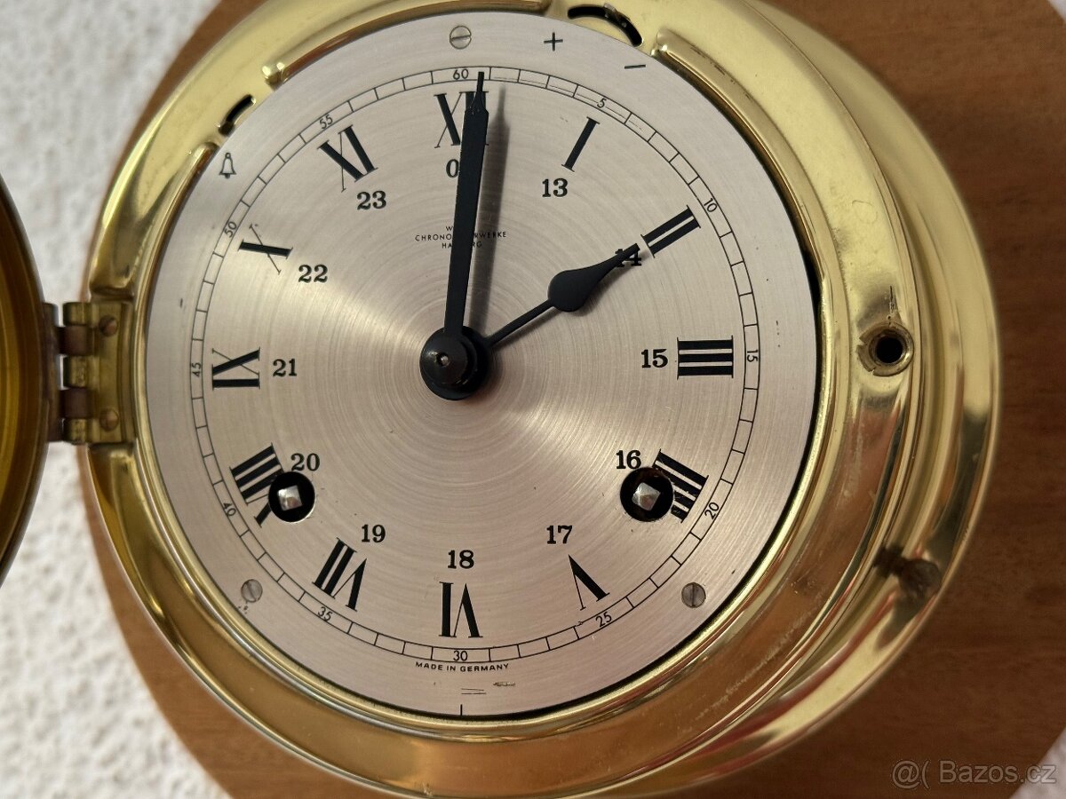 Mosazné lodní hodiny Wempe mechanické námořní bití - 6