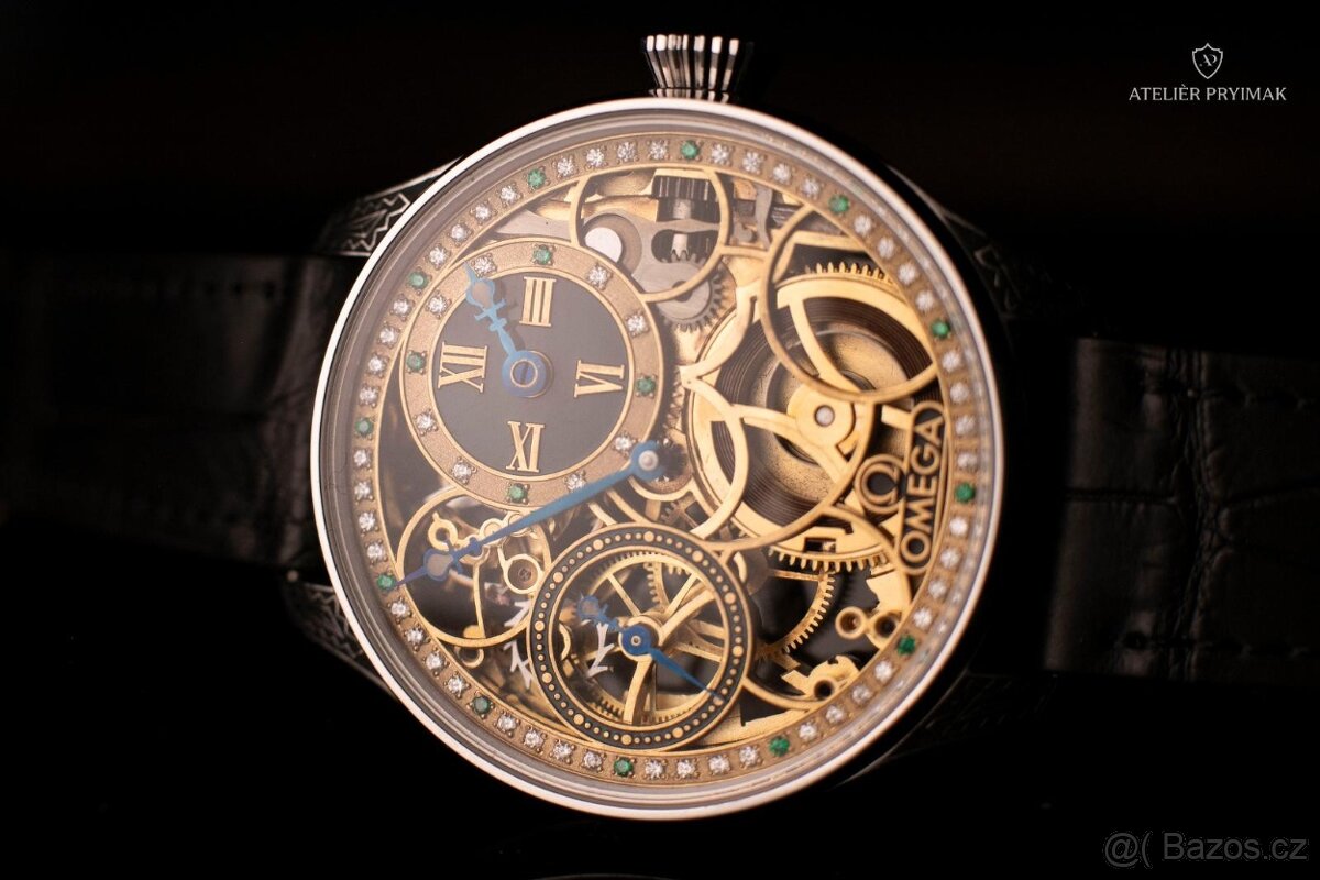 Exkluzivní starožitné skeletové hodinky OMEGA 1915 - 6