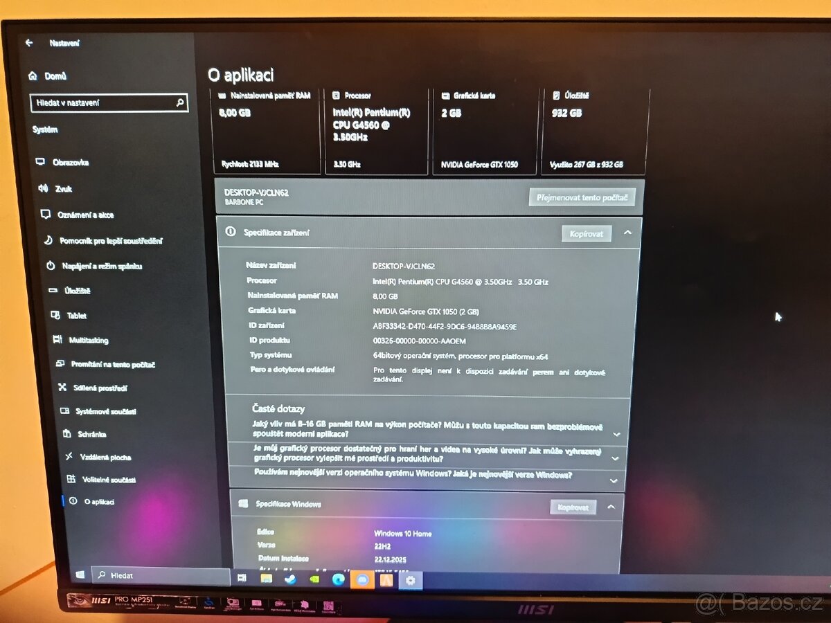 Herní PC – GTX 1050, 8 GB RAM, Windows 10 - 6