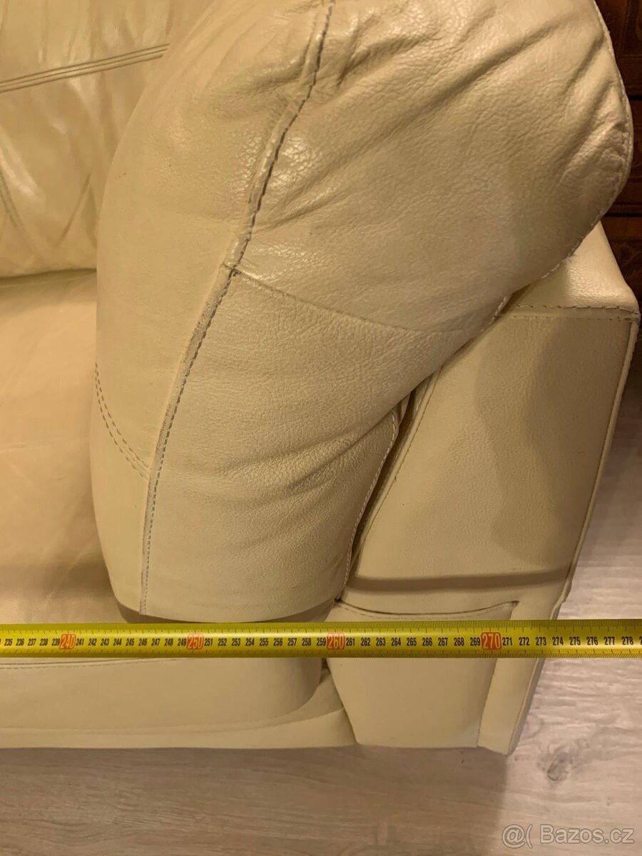 Kožený gauč béžový - 6