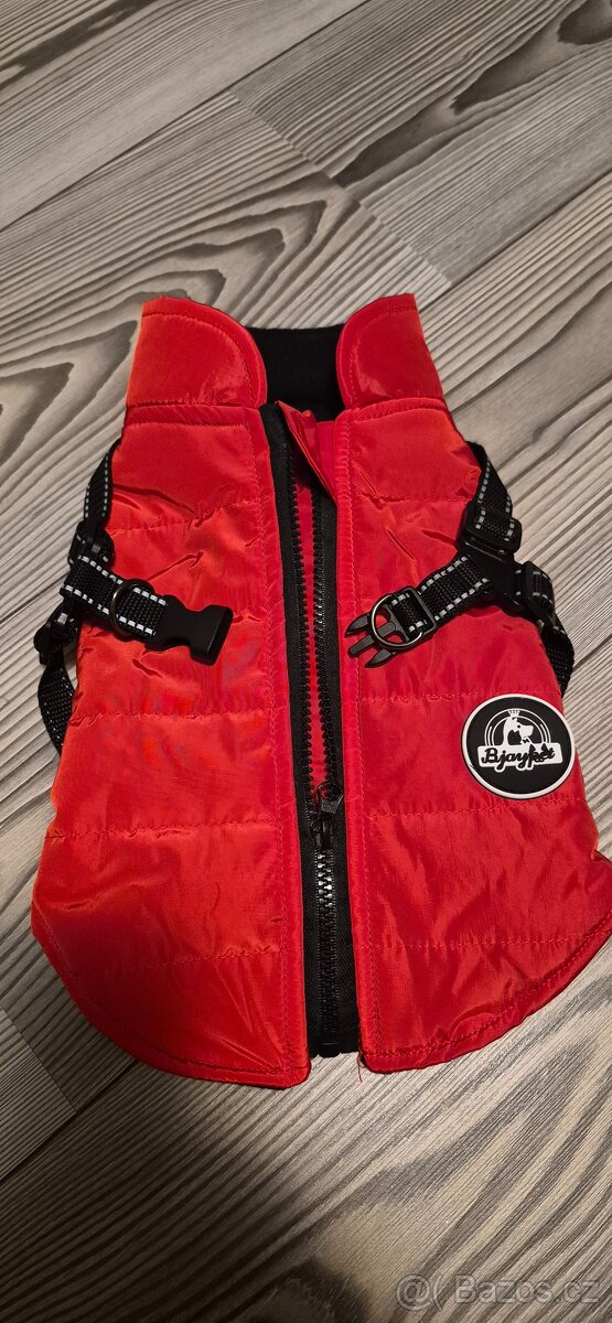 Zimní bundička pro psa,vespod fleesová,teplá,vel.M - 6