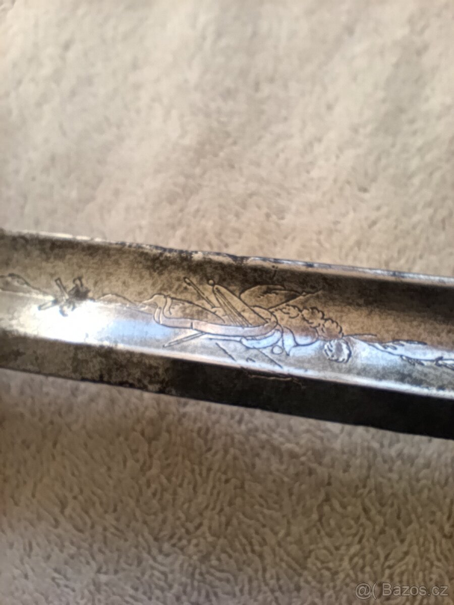 Francouzský gravírovaný důstojnický kord - 1790-1820 - I.C.B - 6