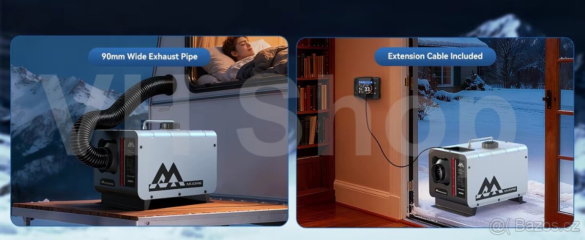 Tiché naftové topení, model 2026, DO, 12/24V 8kW, CZ návod - 6