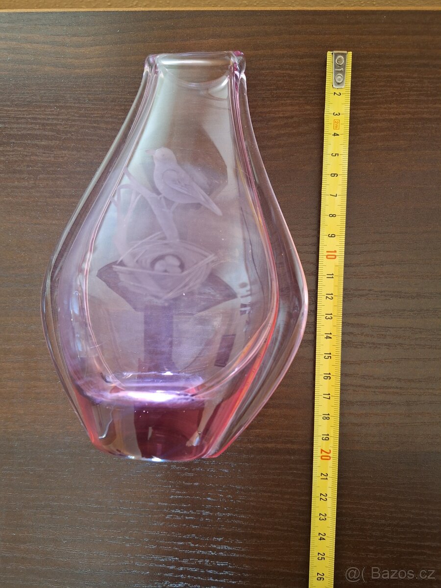 Starožitná růžová váza - 6