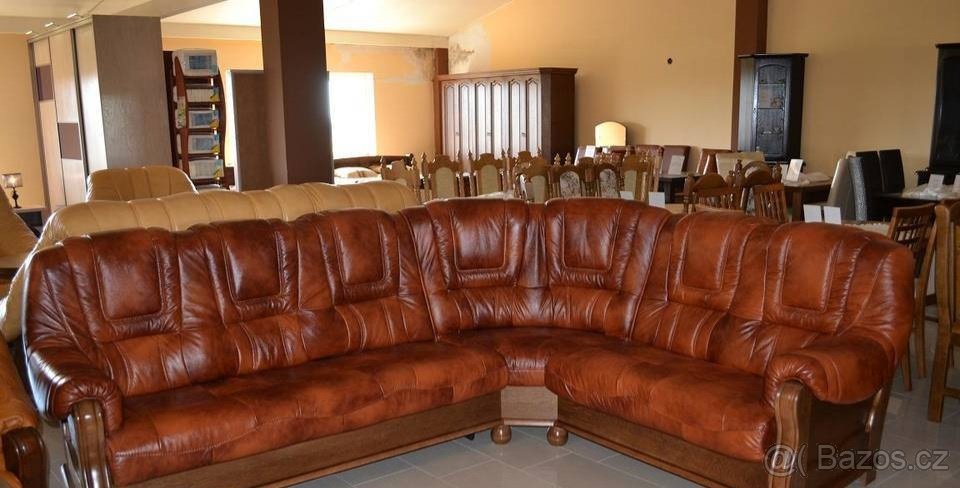 Luxusní kožena rohova sedačka - 6