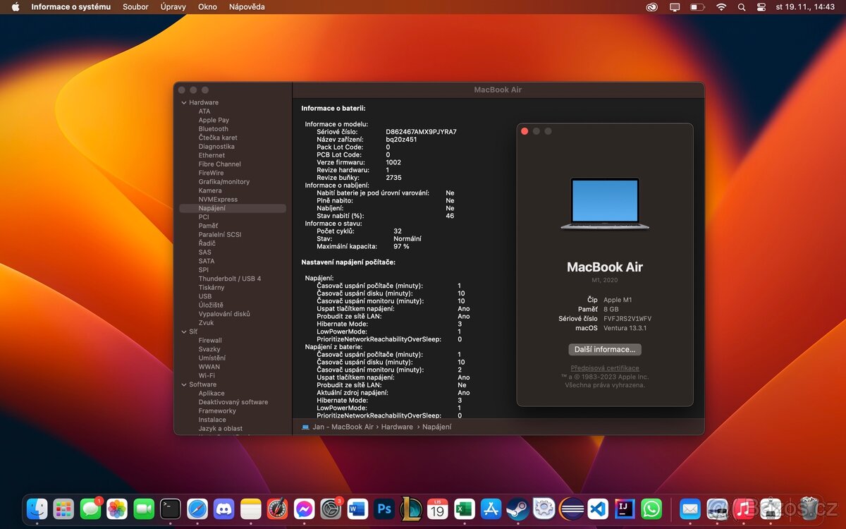 ❗️MacBook Air 2020 (M1) - 97% (32cyklů)❗️ - 6
