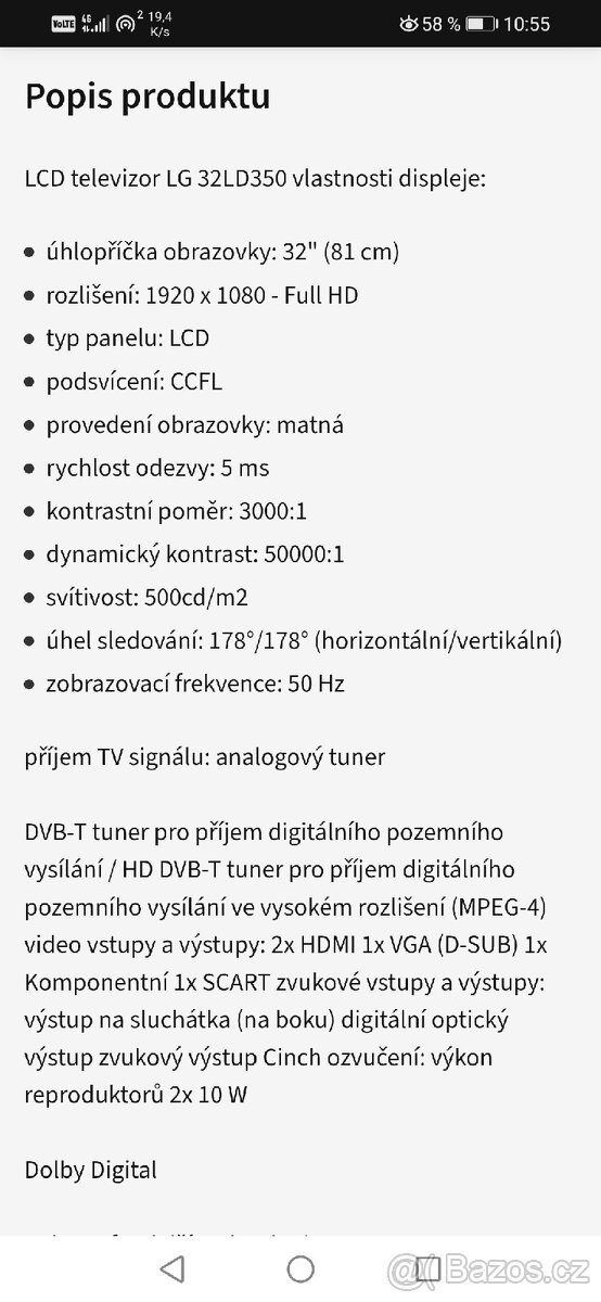 LCD TV LG 32LD350 81 cm - 6
