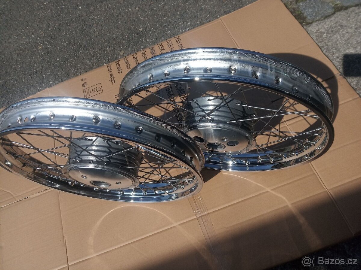 Nová kola Jawa 50/555 , 50/05, výplet, ráfky , vycentrováno - 6