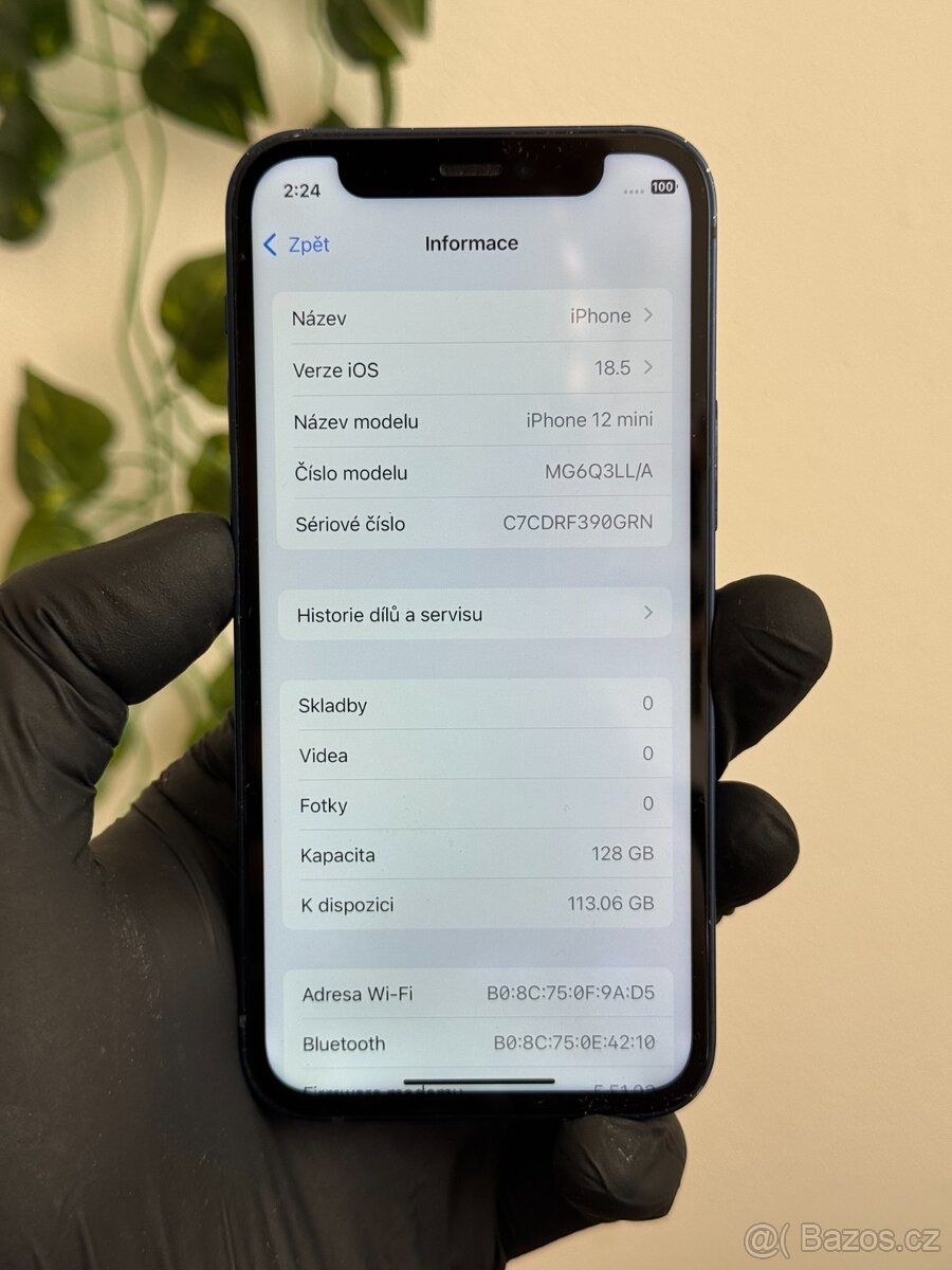 iPhone 12 mini 128GB modrá - 100% baterie - 6