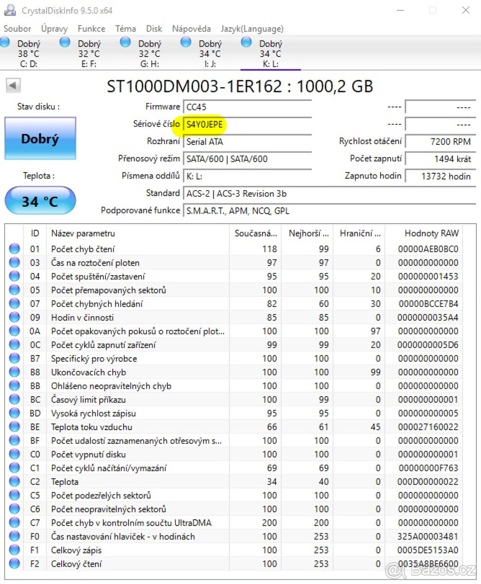 2 ks - Seagate 3.5" HDD - 1TB -ST1000DM003 - 6
