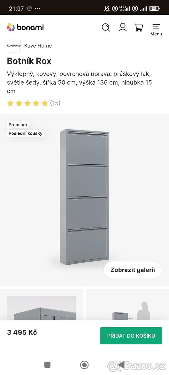 Kovový výklopný botník - 6