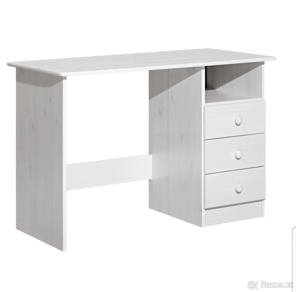 Psací stůl (bílý lak, masiv borovice) - 6