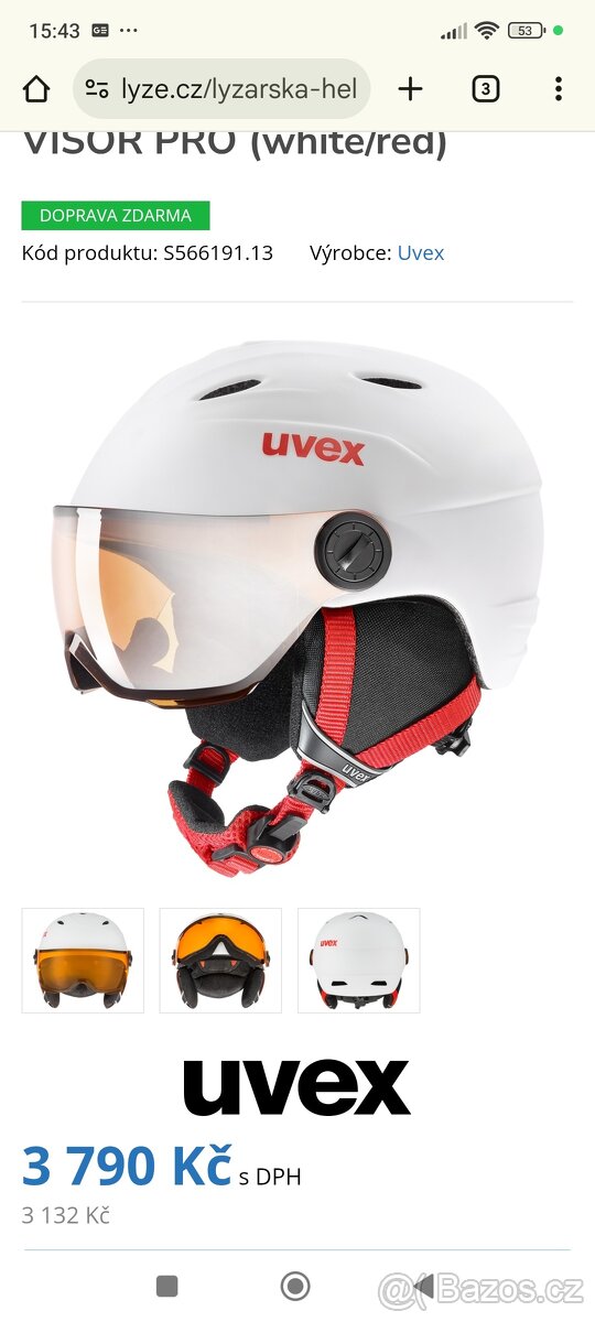 Dětská Lyžařska helma přilba Uvex Visor Pro - 6