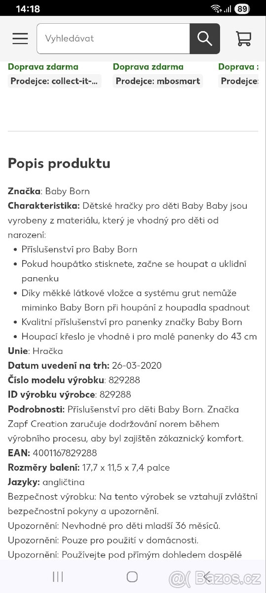 Dětské houpatko babyborn - 6