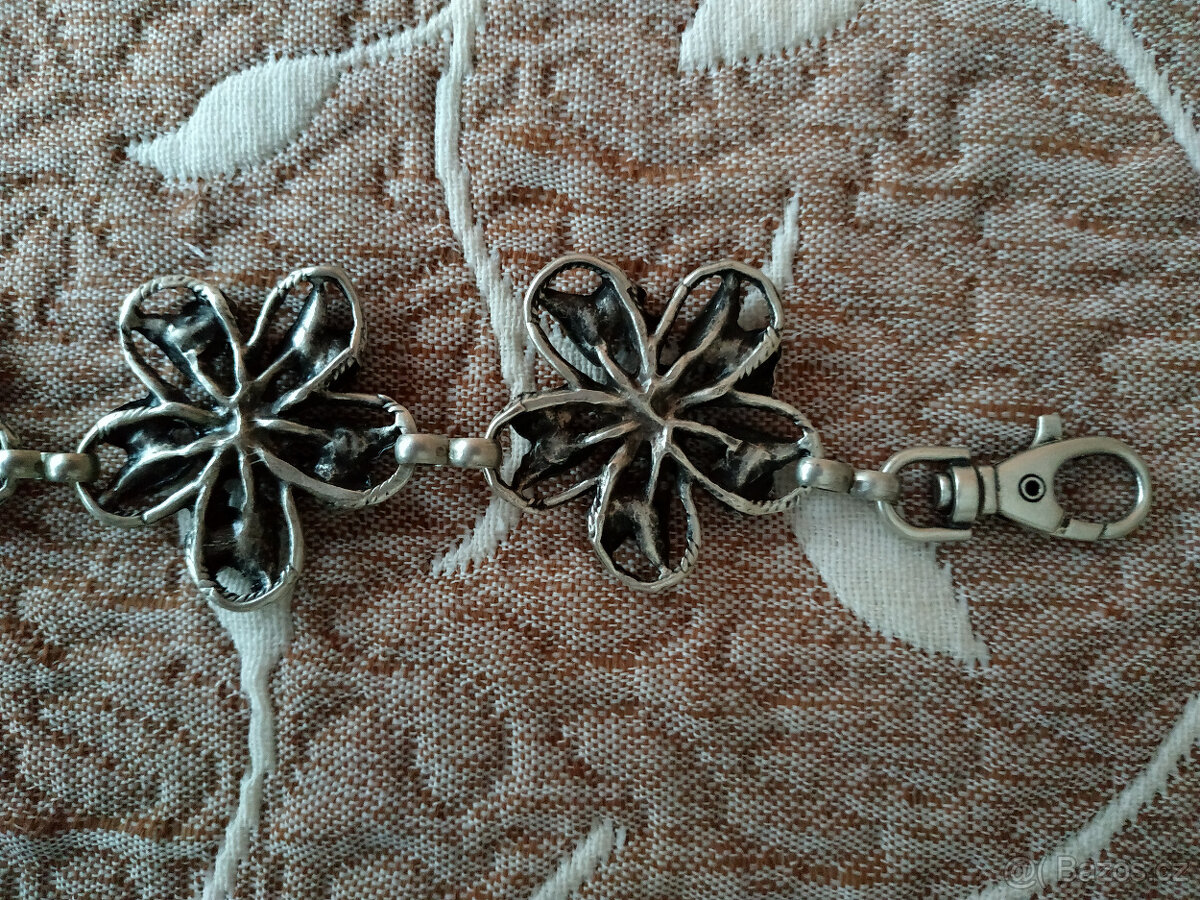 Kovový pásek s květy - nový - 6