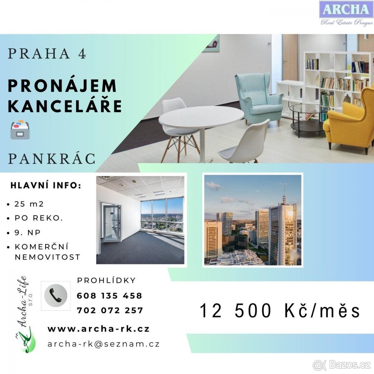 Nájem moderní kanceláře 25 m2, 8 patro, Praha 4 Pankrác - 6