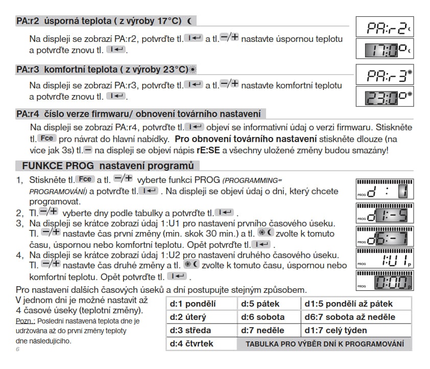 prostorový termostat PT10 - 6