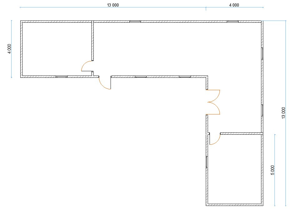 Sestává ze 2 obytných modulů 13x4 m - 6