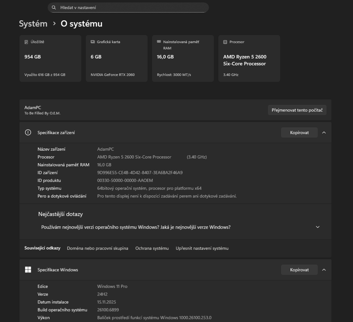 Herní PC | Ryzen 5 2600 | RTX 2060 6GB | 16GB RAM DDR4 | - 6