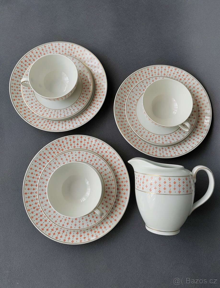 Krásná starožitná porcelánova sada Kaestner Saxonia 1929-37 - 6