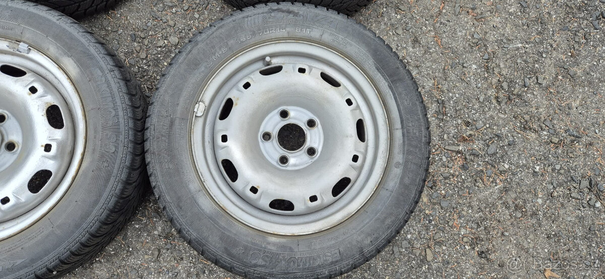 Plechové disky Škoda 5x100 5x14 ET35 165/70r14 Sava S3 zimní - 6