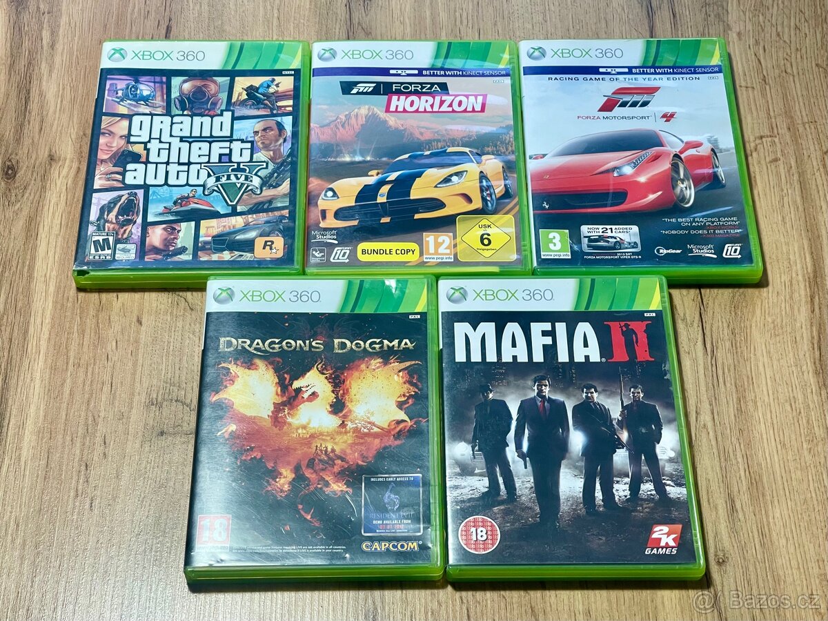 Xbox 360 – plně funkční konzole + ovladač + adaptér + 5 her - 6