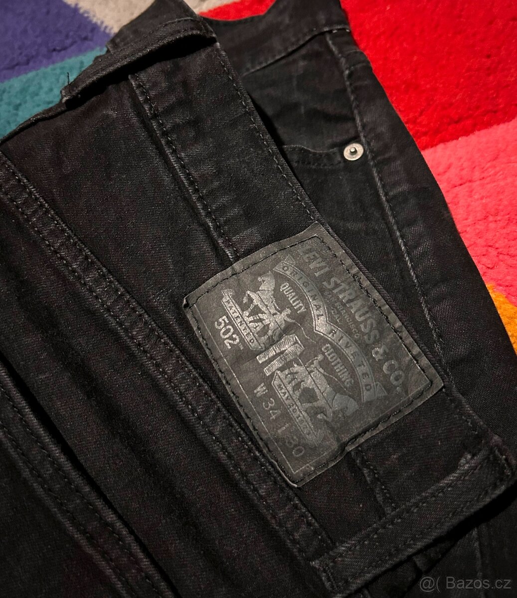 LEVIS PÁNSKÉ STREČOVÉ SLIM JEANS BLACK W34 L 30- L - 6