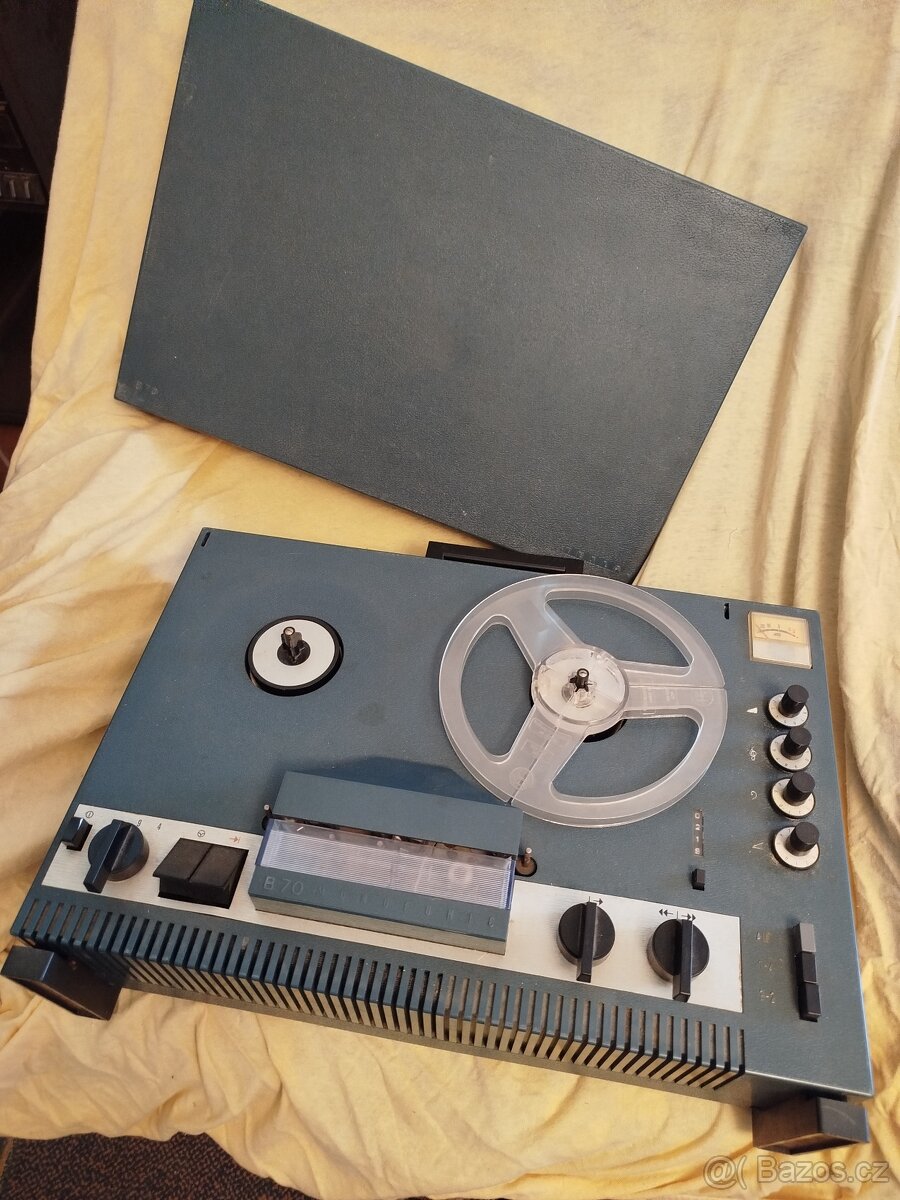 Kotoučový magnetofon Tesla B70 v atypickém petrolejovém odst - 6