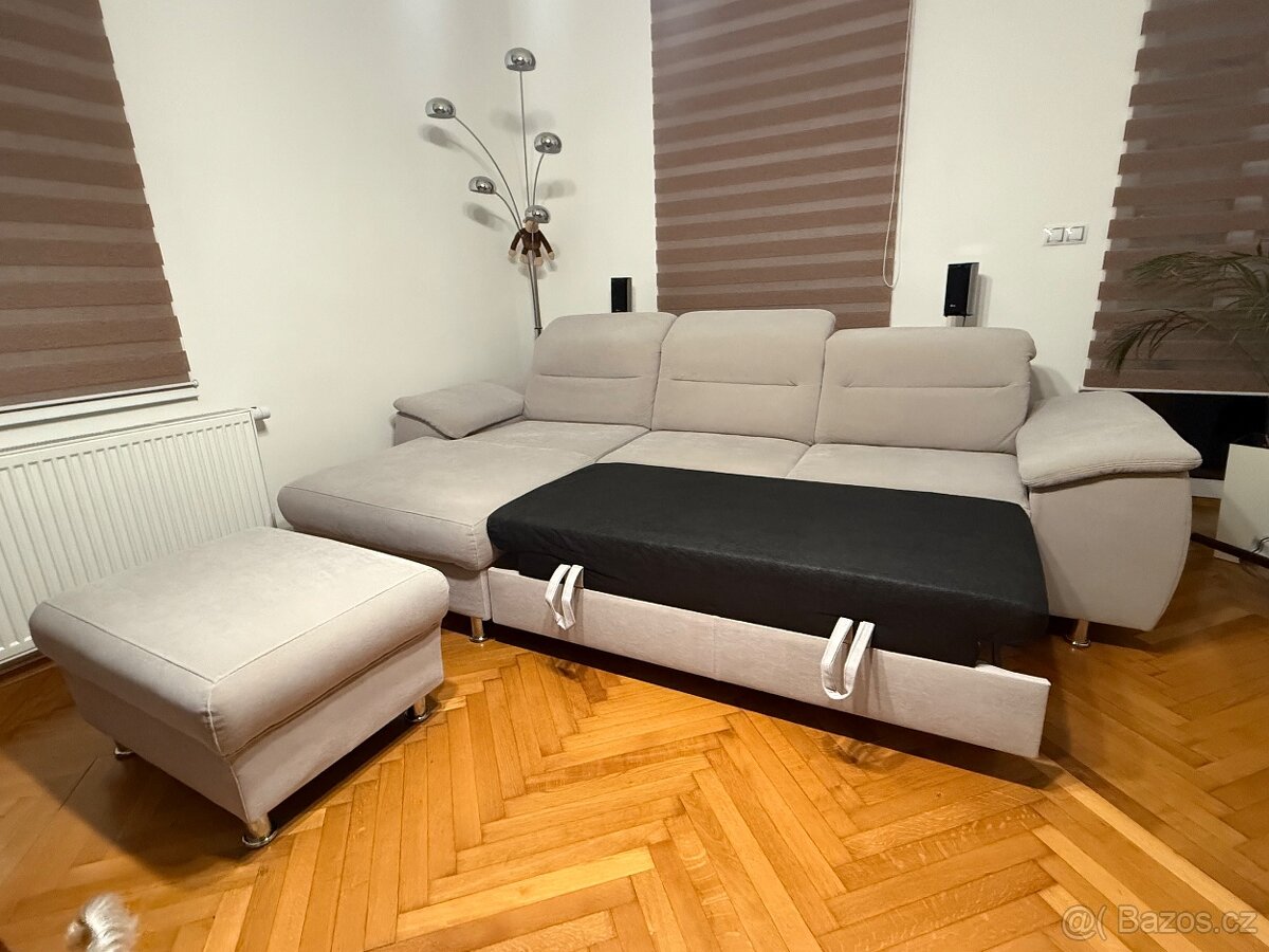 Sedací souprava rohová - levá + taburet - 6