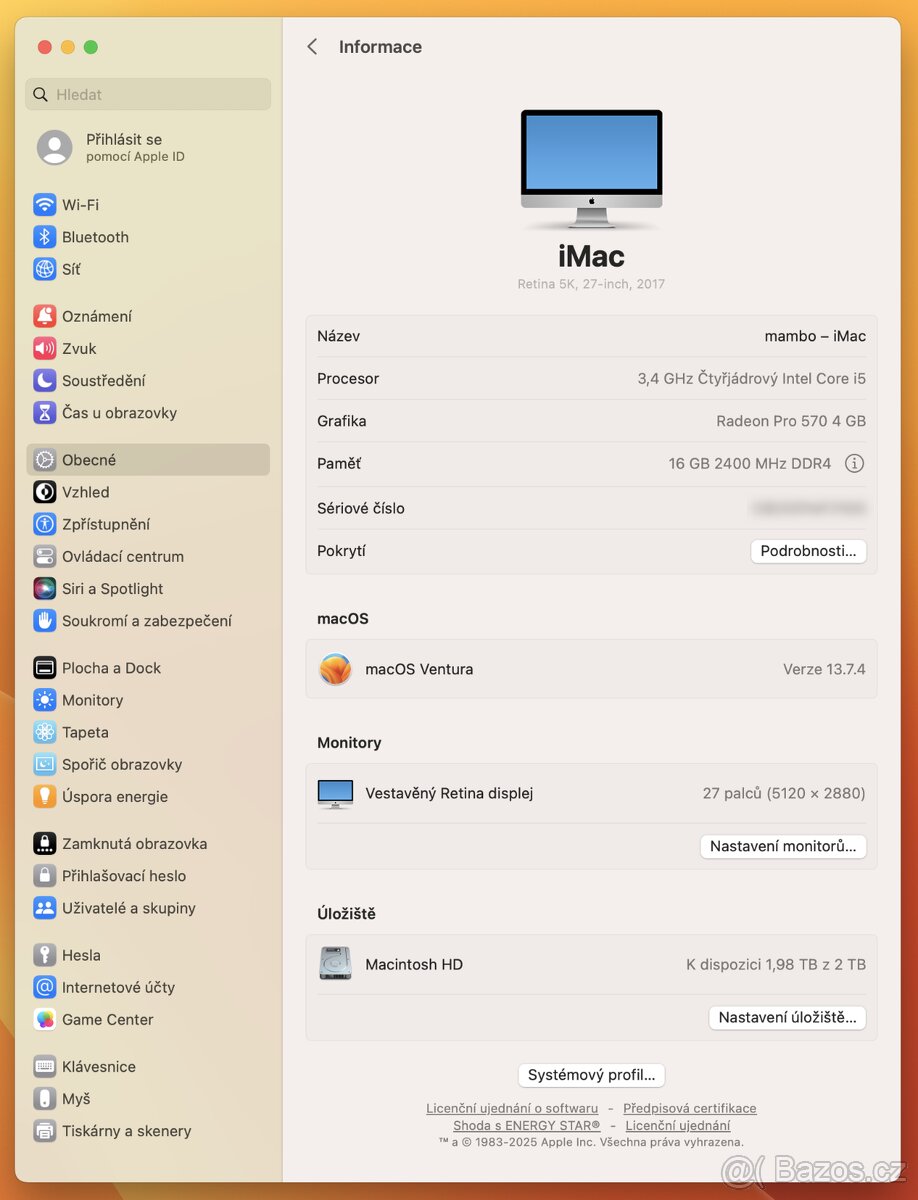 iMac 27” Mid 2017 5K, 16 GB RAM, 2TB NVMe Flash SSD, záruka - 6