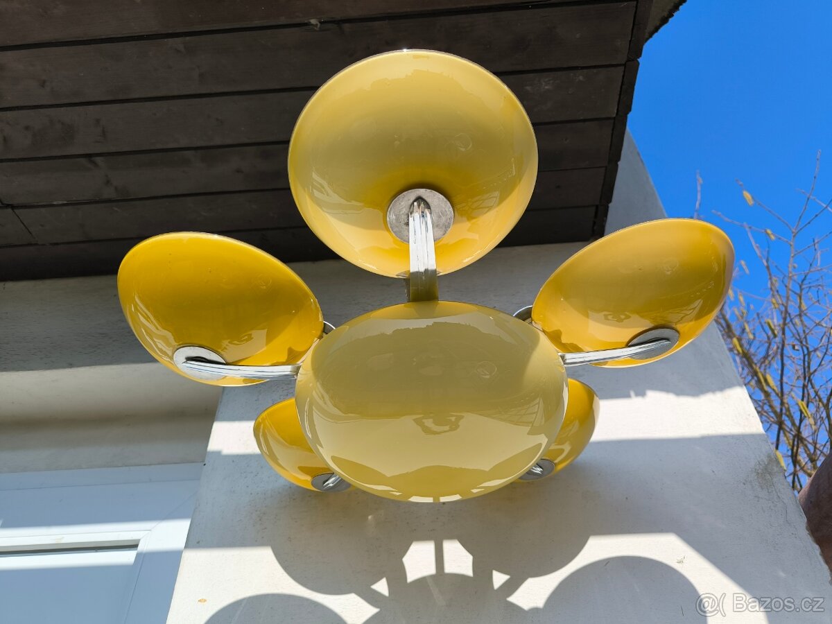 Funkcionalistický Art Deco chromový lustr - 6