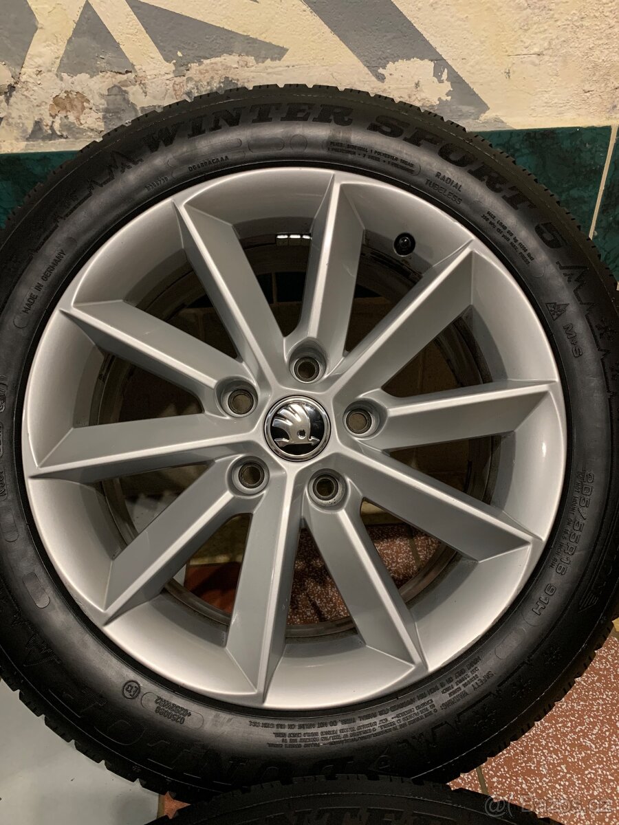 Alu kola Škoda R16 5X112 ZIMNÍ PNEU 205/55 R16 7mm - 6