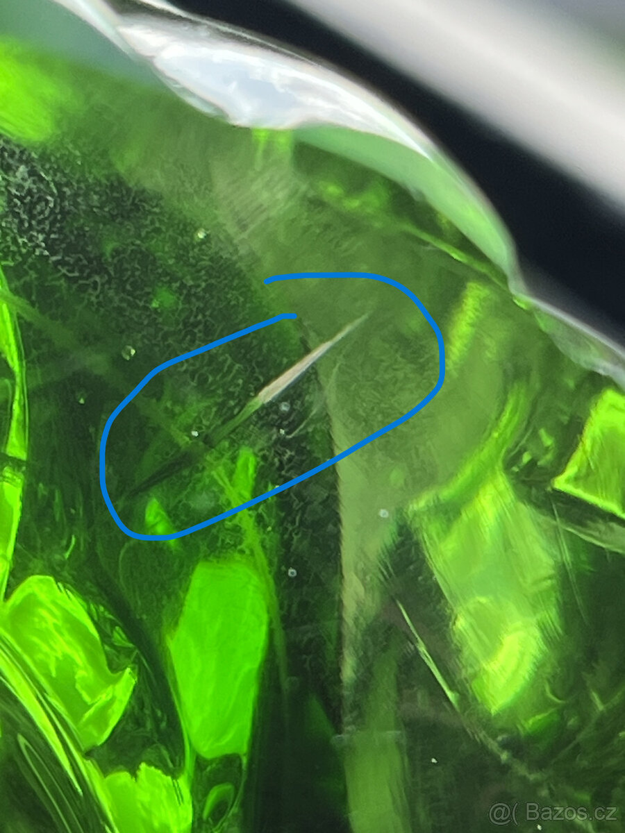 Váza Mozek 24.5 cm, zelené hutní sklo, Pavel Hlava - 6