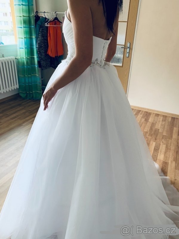 Nové bílé svatební šaty vel. xs-xl - 6